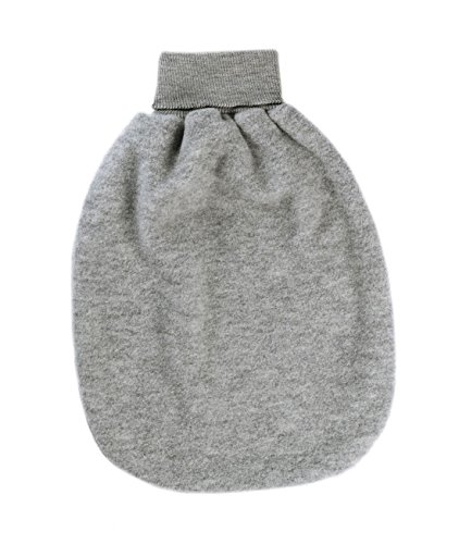 Strampelsack Fleece, Schurwolle, Engel Natur, 3 Farben (47 cm, Hellgrau melange)