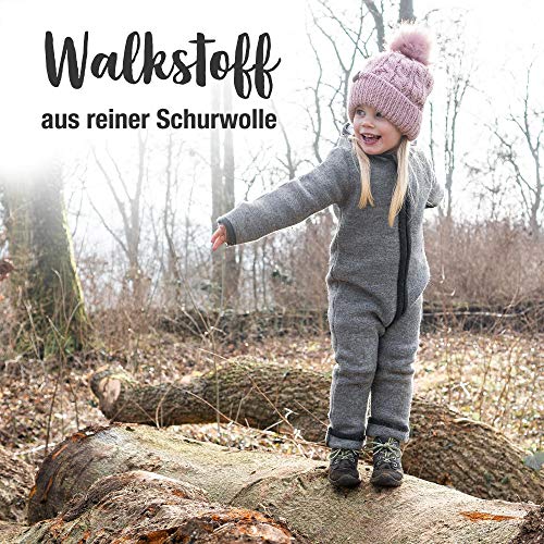 Ehrenkind® WALKOVERALL | Baby Wollwalk-Overalls aus Natur Schurwolle mit Reißverschluss | Walk Wolle Woll-Anzug für Kleinkind und Baby | Blau Gr. 74/80 - 3