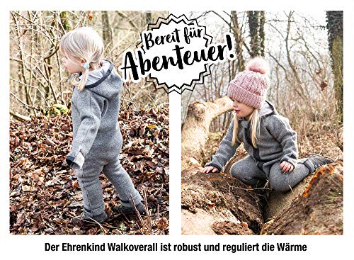 Ehrenkind® WALKOVERALL | Baby Wollwalk-Overalls aus Natur Schurwolle mit Reißverschluss | Walk Wolle Woll-Anzug für Kleinkind und Baby | Blau Gr. 74/80 - 4