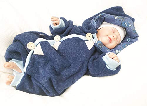 Atelier MiaMia - Walkoverall Baby Kind von 50-104 Designer Baby Overall Limitiert !! Blau (98) - 5