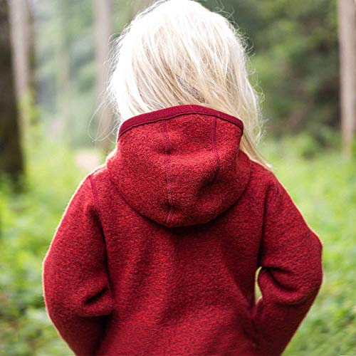 Ehrenkind® Walkjacke | Jacke für Kind aus Natur Schurwolle mit Reißverschluss | Walk Jacke für Baby | Rot Gr. 98/104 - 2