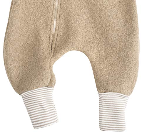 Lilakind“ Baby Wollwalk Overall Einteiler mit Kapuze Walkloden Walkoverall Caramel Gr. 80/86 - Made in Germany - 4