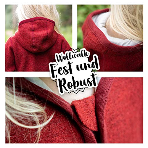 Ehrenkind® Walkjacke | Jacke für Kind aus Natur Schurwolle mit Reißverschluss | Walk Jacke für Baby | Rosa Gr. 62/68 - 4