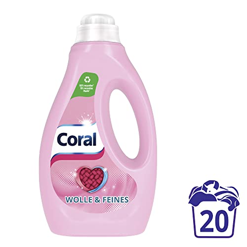Coral Feinwaschmittel Wolle & Feines Flüssigwaschmittel mit Soft Care Formel 20 WL (1 x 1L) - 2