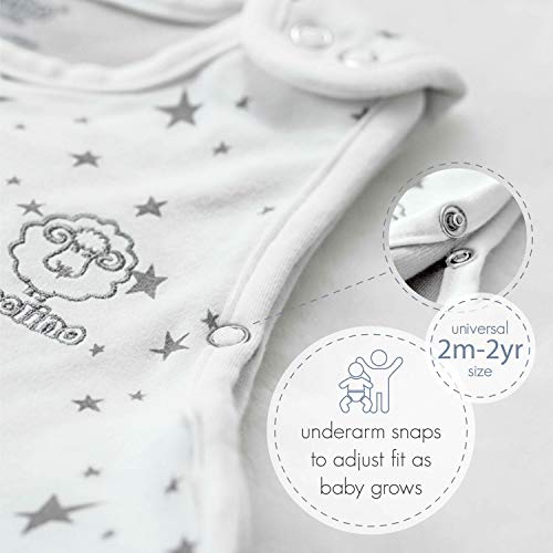 Woolino 4-Jahreszeiten-Baby-Schlafsack - Merino-Wolle 2-24 Monate - Nachthimmel - 5